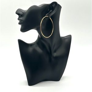 NIB SteelX Stainless Steel Large Gold Hoop Earrings 2.5" Awesome!